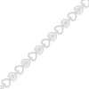 Thumbnail Image 0 of 0.145 CT. T.W. Diamond Alternating Heart Bracelet in Sterling Silver