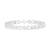 Thumbnail Image 1 of 0.145 CT. T.W. Diamond Alternating Heart Bracelet in Sterling Silver