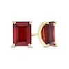 Thumbnail Image 0 of Emerald-Cut Garnet Solitaire Stud Earrings in 10K Gold