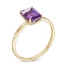 Thumbnail Image 2 of Emerald-Cut Amethyst Solitaire Ring in 10K Gold - Size 7