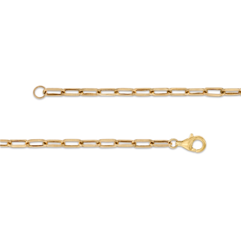 Emerald-Cut Citrine Solitaire and Paper Clip Chain "Y" Necklace in 10K Gold