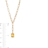 Thumbnail Image 3 of Emerald-Cut Citrine Solitaire and Paper Clip Chain "Y" Necklace in 10K Gold