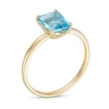 Thumbnail Image 2 of Emerald-Cut Swiss Blue Topaz Solitaire Ring in 10K Gold