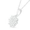 0.23 CT. T.W. Baguette and Round Diamond Snowflake Pendant in 10K White Gold