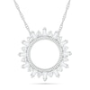 Thumbnail Image 0 of 0.23 CT. T.W. Baguette and Round Diamond Circle Sunburst Pendant in 10K White Gold