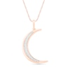 Thumbnail Image 0 of 0.085 CT. T.W. Diamond Crescent Moon Pendant in 10K Rose Gold