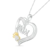 Thumbnail Image 1 of Diamond Accent Heart "Mom" with Paw Pendant in Sterling Silver and 10K Gold