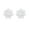 Thumbnail Image 0 of 0.085 CT. T.W. Composite Diamond Flower Stud Earrings in 10K White Gold