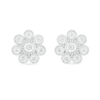 0.085 CT. T.W. Composite Diamond Flower Stud Earrings in 10K Gold