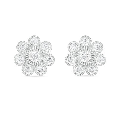 0.085 CT. T.W. Composite Diamond Flower Stud Earrings in 10K Gold