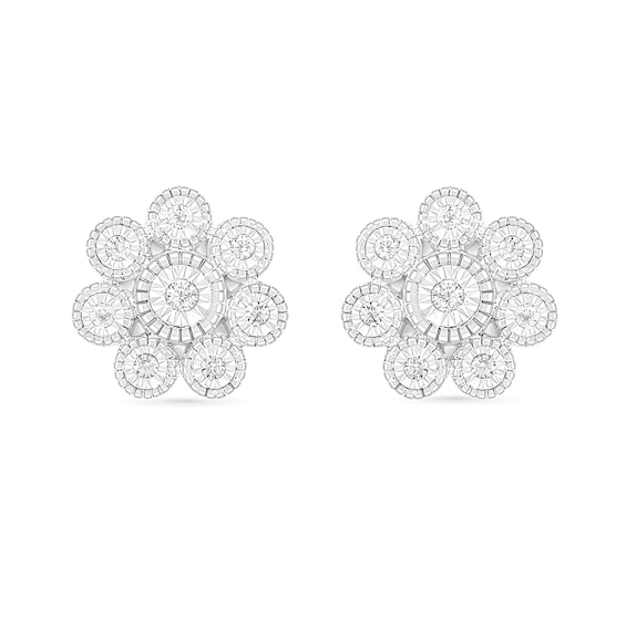 0.085 CT. T.W. Composite Diamond Flower Stud Earrings in 10K Gold