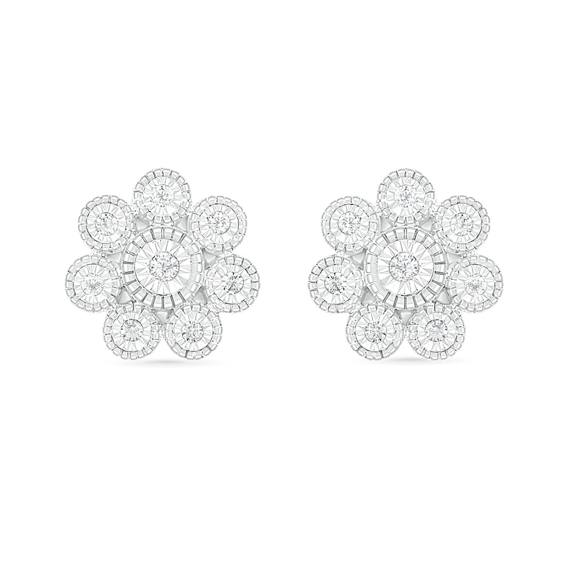 0.085 CT. T.W. Composite Diamond Flower Stud Earrings in 10K Gold|Peoples Jewellers