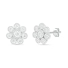 Thumbnail Image 1 of 0.085 CT. T.W. Composite Diamond Flower Stud Earrings in 10K White Gold