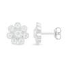 Thumbnail Image 2 of 0.085 CT. T.W. Composite Diamond Flower Stud Earrings in 10K White Gold