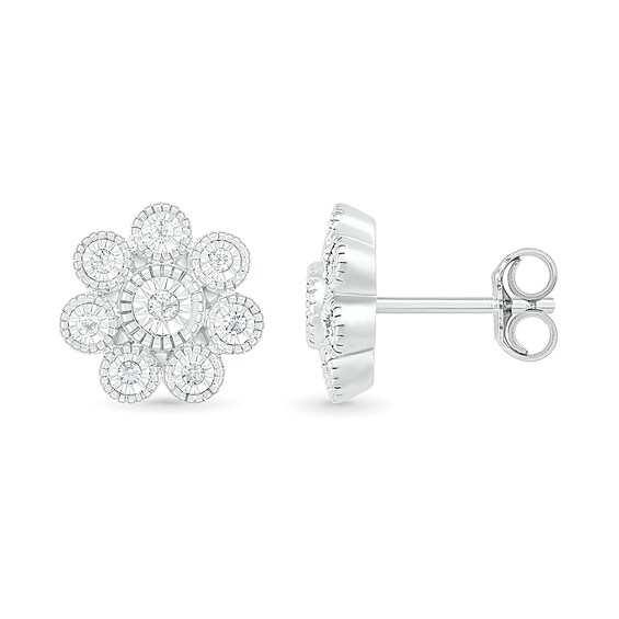 0.085 CT. T.W. Composite Diamond Flower Stud Earrings in 10K Gold