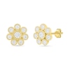 Thumbnail Image 2 of 0.085 CT. T.W. Composite Diamond Flower Stud Earrings in 10K Gold