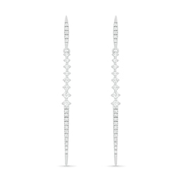 0.29 CT. T.W. Diamond Linear Drop Earrings in 10K White Gold