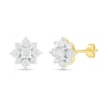 0.145 CT. T.W. Diamond Sunburst Stud Earrings in 10K Gold