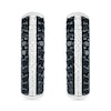 0.45 CT. T.W. Black Enhanced and White Diamond Multi-Row Hoop Earrings in 10K White Gold