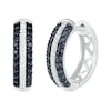 0.45 CT. T.W. Black Enhanced and White Diamond Multi-Row Hoop Earrings in 10K White Gold