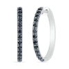 Thumbnail Image 1 of 0.45 CT. T.W. Black Enhanced Diamond Hoop Earrings in 10K White Gold