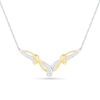 0.23 CT. T.W. Diamond "V" Twist Necklace in Sterling Silver and 10K Gold