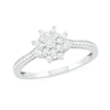 Thumbnail Image 0 of 0.145 CT. T.W. Diamond Sunburst Promise Ring in 10K White Gold