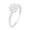 Thumbnail Image 2 of 0.145 CT. T.W. Diamond Sunburst Promise Ring in 10K White Gold