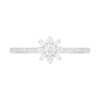 Thumbnail Image 1 of 0.23 CT. T.W. Baguette and Round Diamond Flower Promise Ring in 10K White Gold