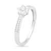 0.18 CT. T.W. Composite Diamond Flower Promise Ring in 10K White Gold