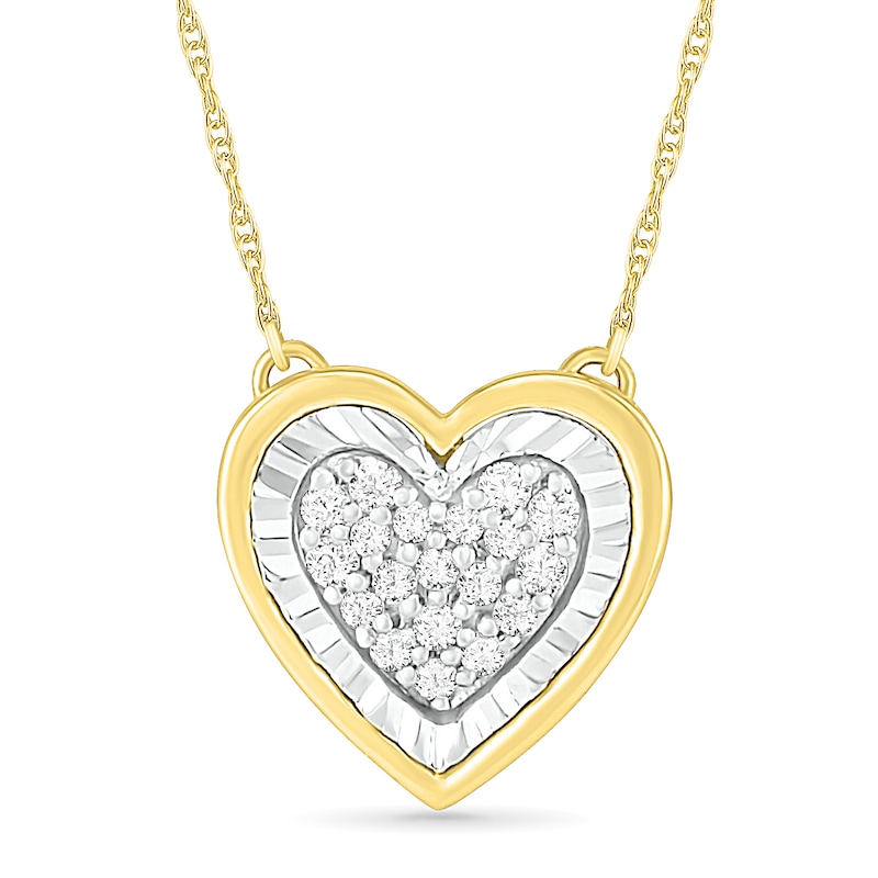 0.085 CT. T.W. Composite Diamond Heart Necklace in 10K Gold|Peoples Jewellers