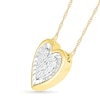 Thumbnail Image 1 of 0.085 CT. T.W. Composite Diamond Heart Necklace in 10K Gold