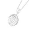 Thumbnail Image 1 of 0.38 CT. T.W. Composite Baguette and Round Diamond Sunburst Pendant in 10K White Gold