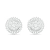 Thumbnail Image 0 of 0.58 CT. T.W. Composite Baguette and Round Diamond Sunburst Stud Earrings in 10K White Gold