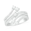 Thumbnail Image 0 of 0.45 CT. T.W. Diamond Multi-Row Bypass Ring in 10K White Gold