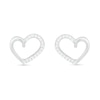Thumbnail Image 0 of 0.086 CT. T.W. Diamond Heart Outline Stud Earrings in 10K White Gold