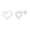 Thumbnail Image 1 of 0.086 CT. T.W. Diamond Heart Outline Stud Earrings in 10K White Gold