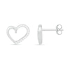 Thumbnail Image 2 of 0.086 CT. T.W. Diamond Heart Outline Stud Earrings in 10K White Gold