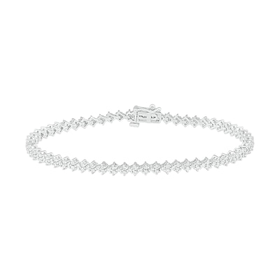 1.58 CT. T.W. Diamond Bracelet in 10K White Gold – 7.25"