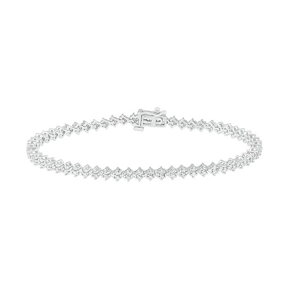 1.58 CT. T.W. Diamond Bracelet in 10K White Gold – 7.25"