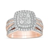 Thumbnail Image 0 of 1.23 CT. T.W. Multi-Diamond Double Cushion-Shape Frame Bridal Set in 10K Rose Gold