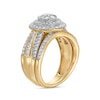 Thumbnail Image 2 of 1.23 CT. T.W. Composite Baguette and Round Diamond Double Oval-Shape Frame Bridal Set in 10K Gold