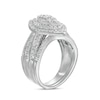 1.23 CT. T.W. Composite Baguette and Round Diamond Double Marquise-Shape Frame Bridal Set in 10K Gold