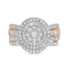 Thumbnail Image 3 of 1.23 CT. T.W. Composite Baguette and Round Diamond Double Frame Bridal Set in 10K Rose Gold