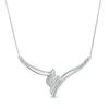 0.69 CT. T.W. Diamond Past Present Future® Bypass Necklace in 10K White Gold