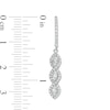 0.95 CT. T.W. Oval Diamond Past Present Future® Twist Frame Drop Earrings in 10K White Gold