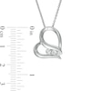 Thumbnail Image 3 of 0.23 CT. T.W. Diamond Past Present Future® Tilted Heart Pendant in 10K White Gold