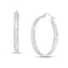 Thumbnail Image 0 of 30.0mm Diamond-Cut Inside-Out Tube Hoop Earrings in 10K White Gold
