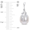 Thumbnail Image 2 of 8.0-8.5mm Oval Freshwater Cultured Pearl and Diamond Accent Tiered Ribbon Overlay Drop Earrings in Sterling Silver