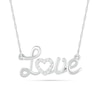 Thumbnail Image 0 of 0.04 CT. T.W. Diamond "Love" Heart Necklace in Sterling Silver